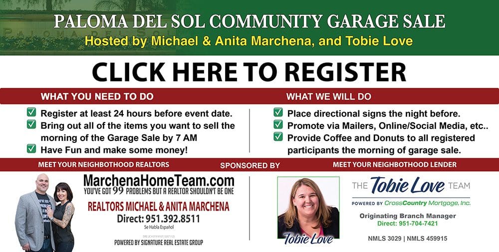 Click Here Paloma Del Sol Community Garage Sale